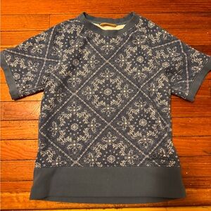 L.L. Bean rare Blue Geometric Sweatshirt size small